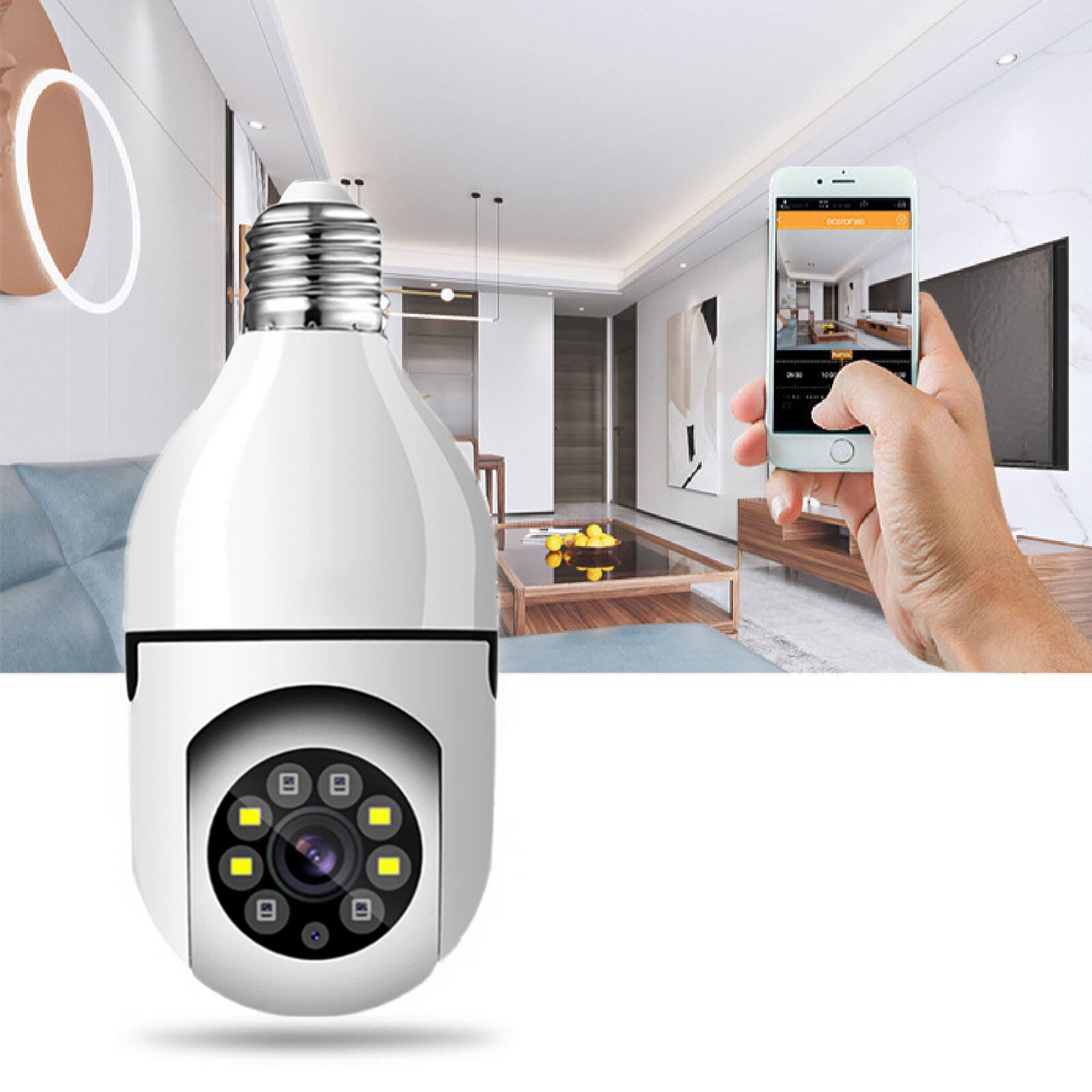 2-Pack E27 Light Bulb Wireless Camera, 1080p for OutdoorIndoor Use