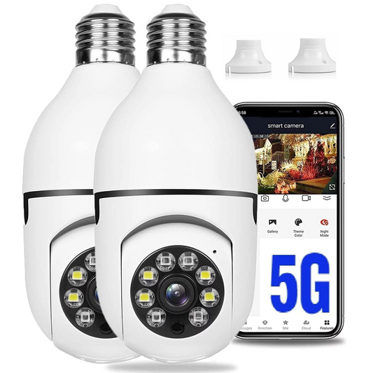 5G Dual-Band WiFi E27 Security Camera, 2 Pack