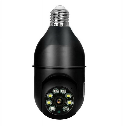 5G WiFi Surveillance Camera, E27 Light Bulb, Waterproof IP65, Black